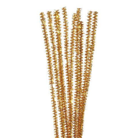 Box of 100 Gold Wired Tinsel Chenille Stems Craft Pipe Cleaners 12 x 3mm  1/8