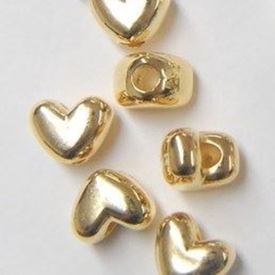 C and J Craft Supply. Heart Pony Beads - Gold