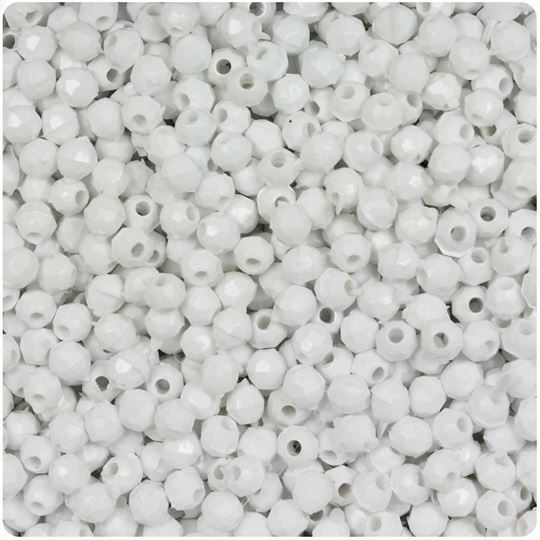O-2801 White Faceted Beads 