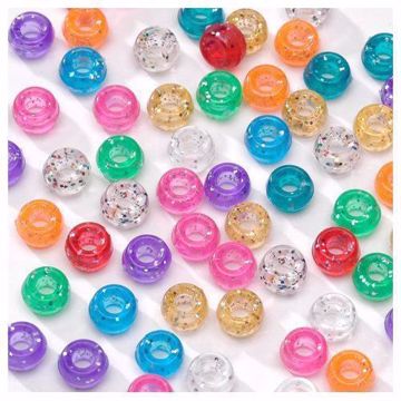 Multi-Color Glitter Pony Beads