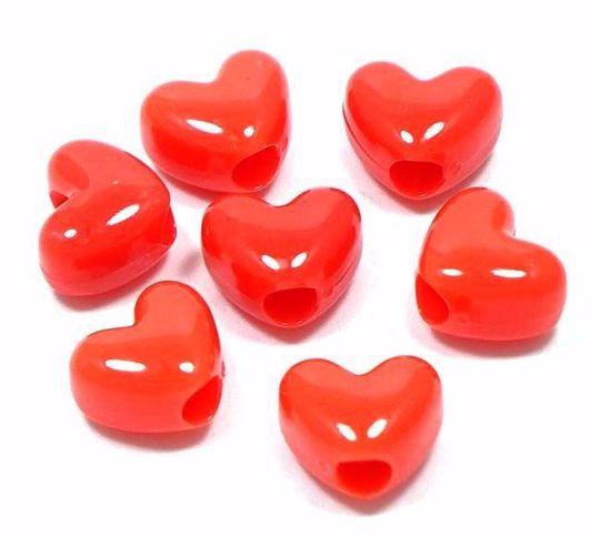 C and J Craft Supply. Heart Pony Beads - Red