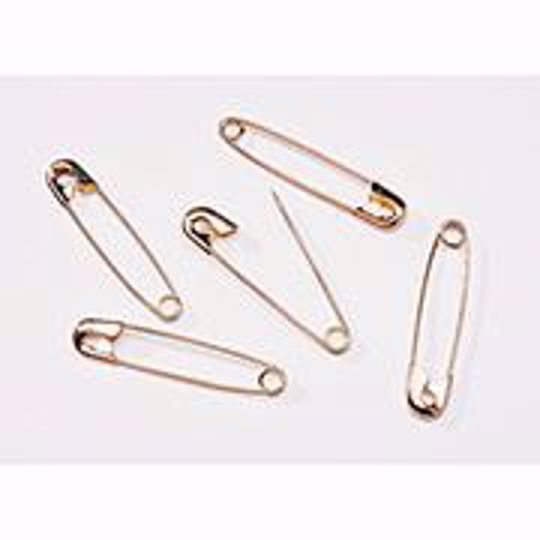 C and J Craft Supply. #1(1-1/16) Safety Pins, Shiny Gold