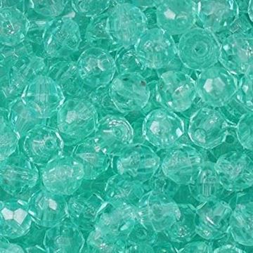 T-675 Green Aqua Faceted Beads