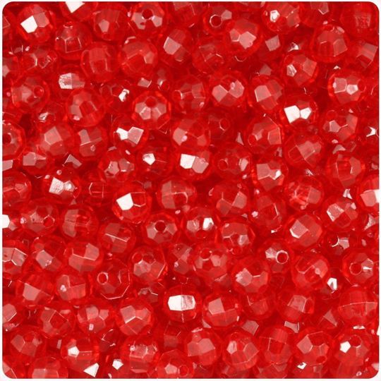 T-893 Red Faceted Beads