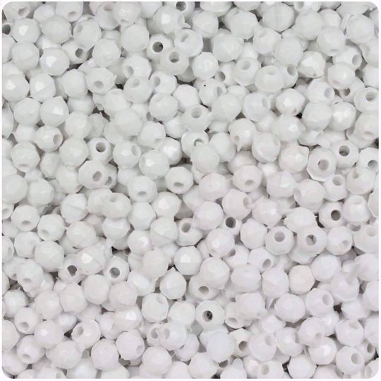 O-2801 White Faceted Beads 
